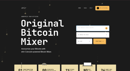 Whir Bitcoin mixer — trusted no-logs BTC tumbler since 2018